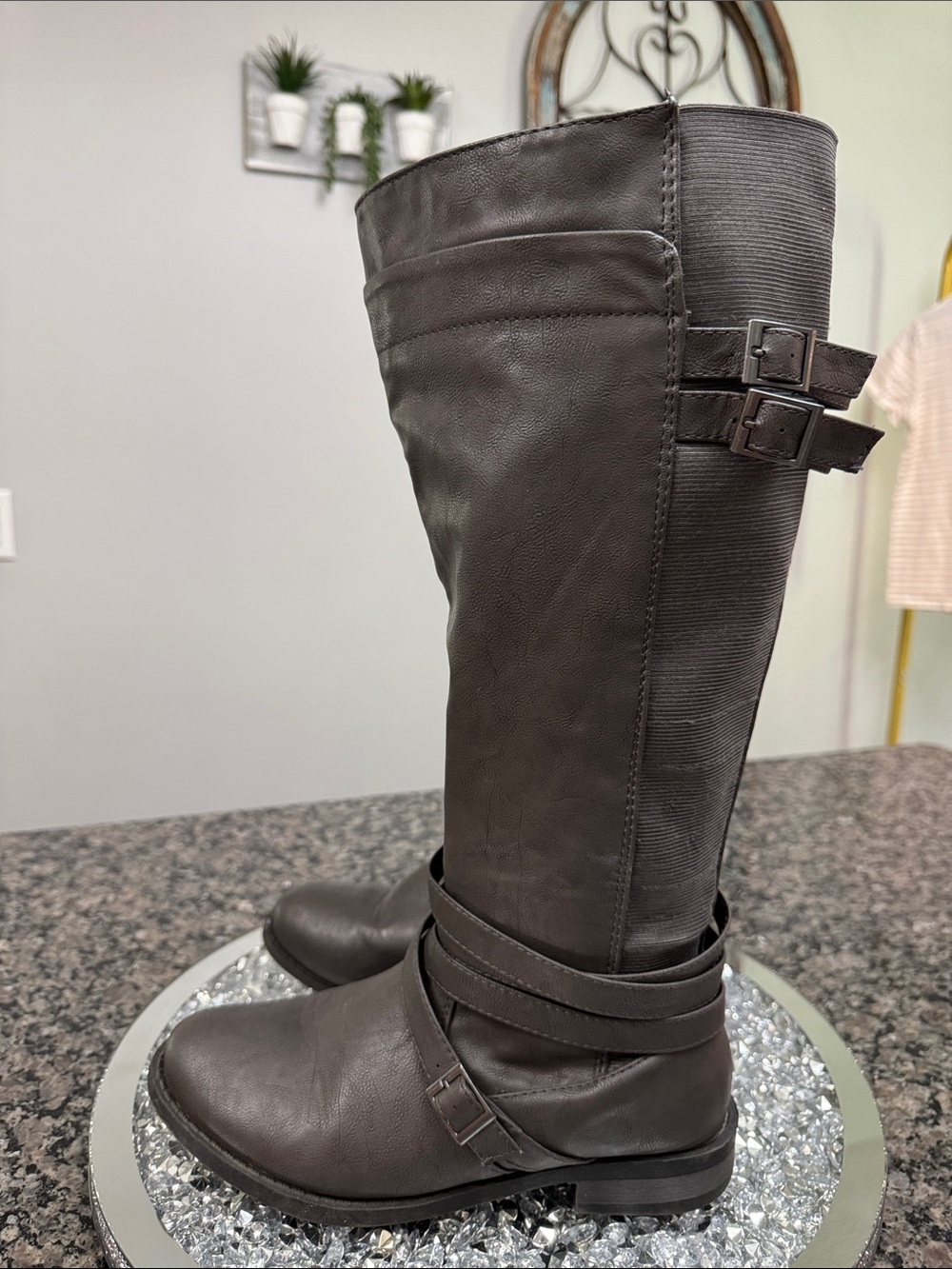 torrid tall gray straps and Buckle Riding Boots 8W - Picture 11 of 16